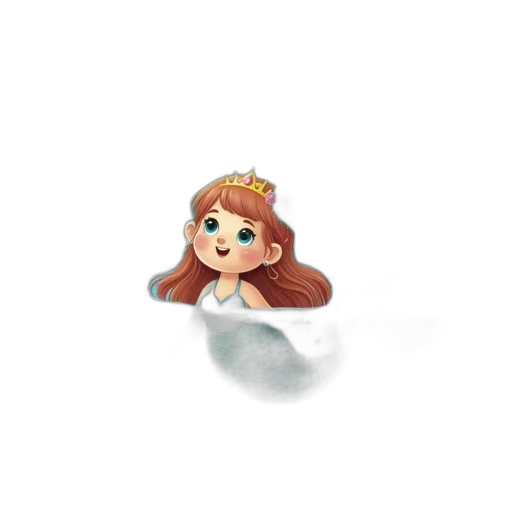 crown, dress, hair, creature transparent PNG cut-out