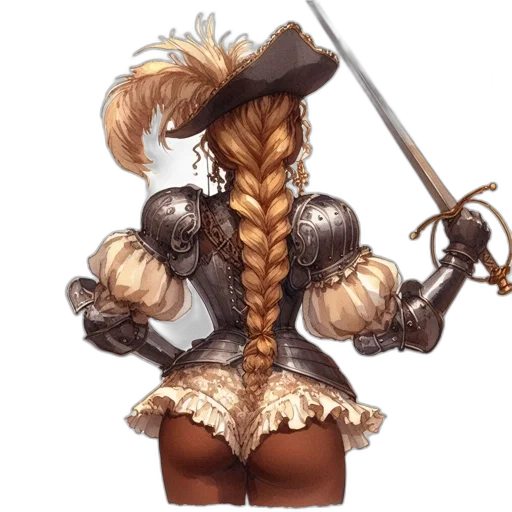 hair, staff, sword, weapon transparent PNG cut-out