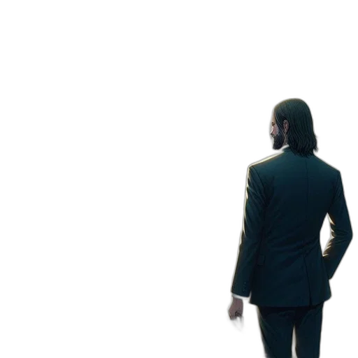 jacket, staff, hair, robot transparent PNG cut-out