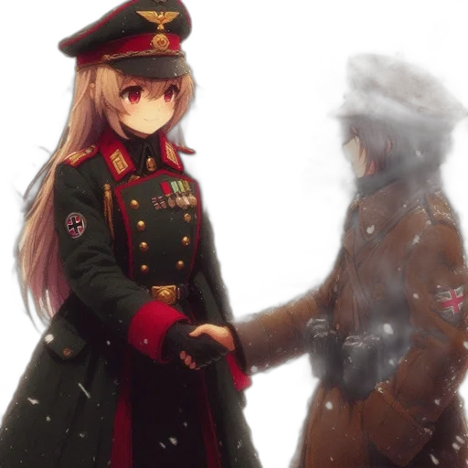 weapon, staff, jacket, hat transparent PNG cut-out