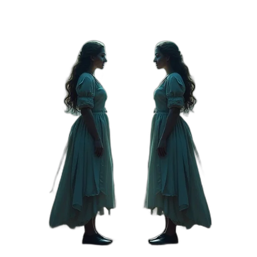 dress, hair, crown, shoes transparent PNG cut-out