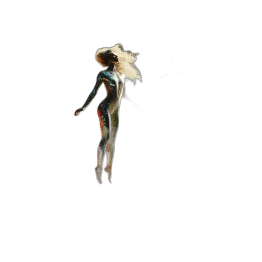 hair, creature, staff, dress transparent PNG cut-out