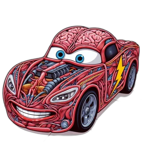 car, cartoon, 3d render, comic book art transparent PNG cut-out