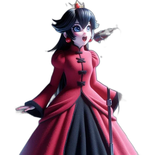 dress, staff, concept art, 3d render transparent PNG cut-out