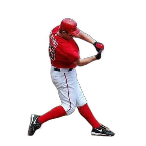 baseball, player, red, uniform transparent PNG cut-out