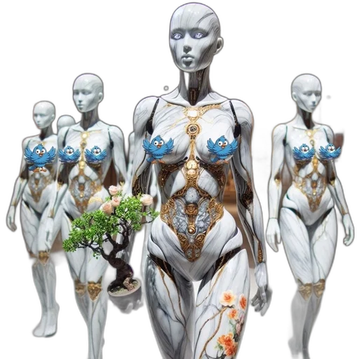 robot, dress, jewelry, concept art transparent PNG cut-out