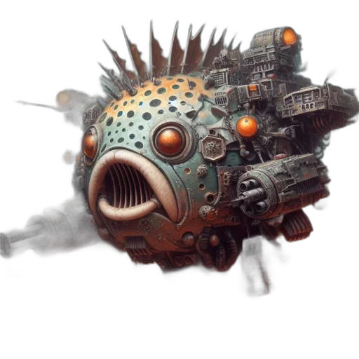 robot, mask, weapon, creature transparent PNG cut-out