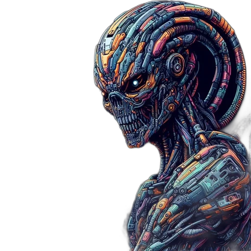 robot, creature, face, mask transparent PNG cut-out