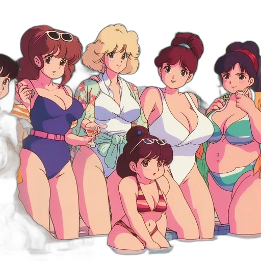 concept art, anime, vaporwave, pixel art transparent PNG cut-out