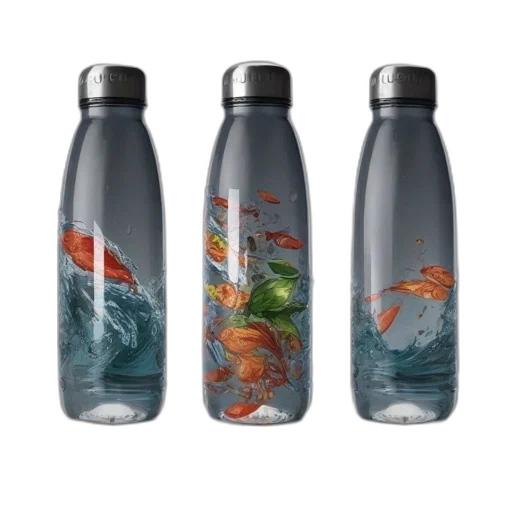 bottle, three, bottles, containing transparent PNG cut-out