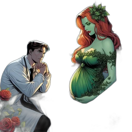 comic book art, concept art, fantasy art, underwater transparent PNG cut-out