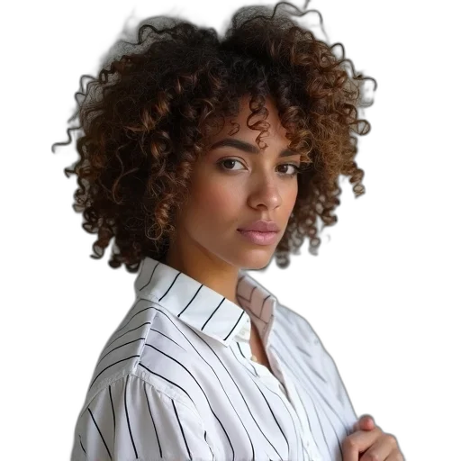 staff, hair, jacket, face transparent PNG cut-out