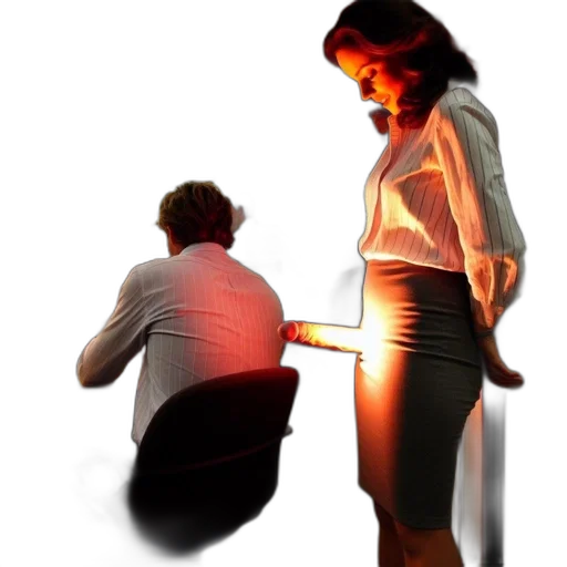 staff, fire, neon lights, office transparent PNG cut-out