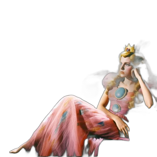 dress, jewelry, crown, staff transparent PNG cut-out