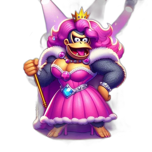 crown, dress, staff, weapon transparent PNG cut-out