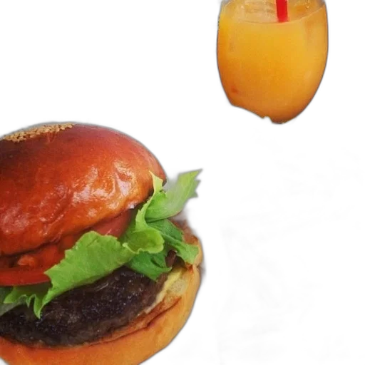 food, photorealistic, 3d render, burger transparent PNG cut-out