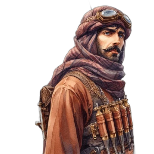 face, jacket, weapon, staff transparent PNG cut-out