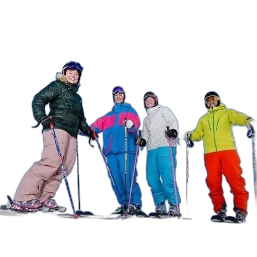 staff, jacket, snow, neon transparent PNG cut-out