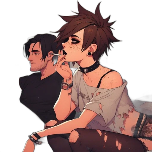 anime, cartoon, concept art, cyberpunk transparent PNG cut-out