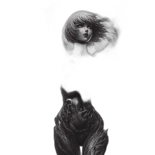 creature, hair, mask, face transparent PNG cut-out