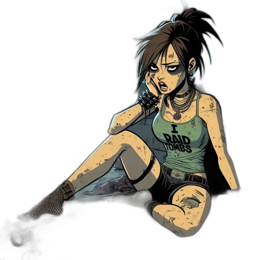 comic book art, concept art, cyberpunk, cartoon transparent PNG cut-out
