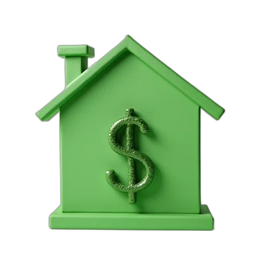 home, mortgage, green, money transparent PNG cut-out