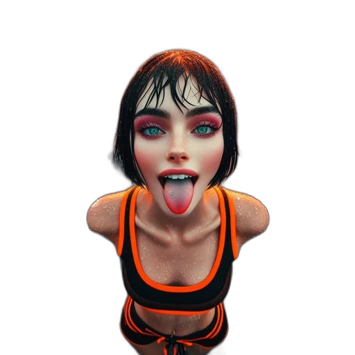 face, creature, staff, 3d render transparent PNG cut-out