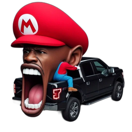 car, concept art, 3d render, pixel art transparent PNG cut-out
