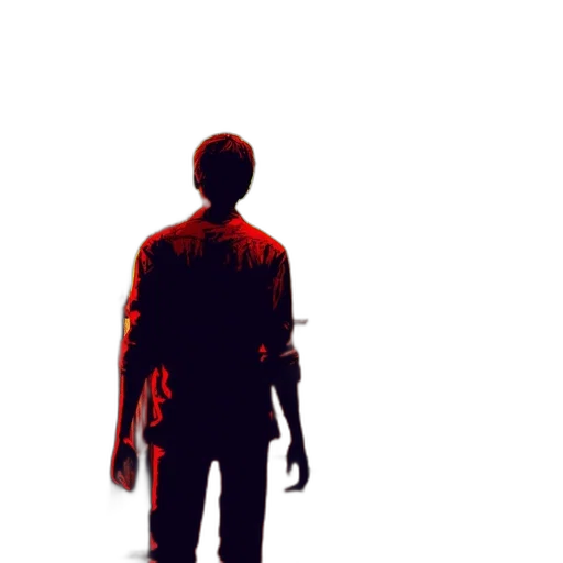 jacket, staff, weapon, robot transparent PNG cut-out