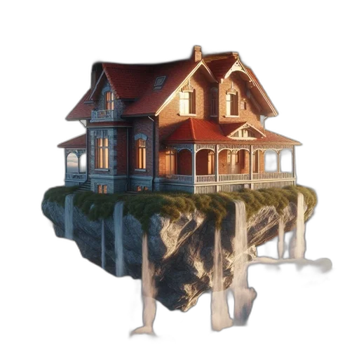 building, umbrella, furniture, 3d render transparent PNG cut-out