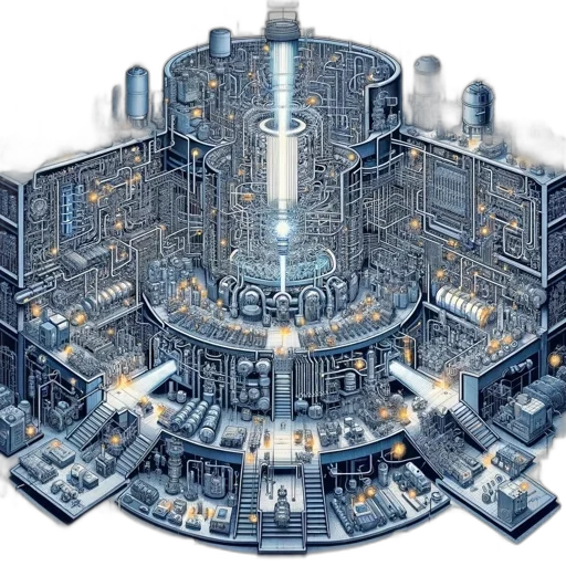 robot, building, concept art, cyberpunk transparent PNG cut-out