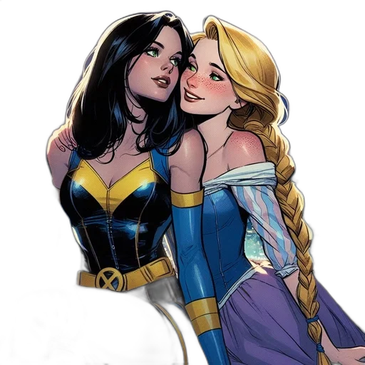 comic book art, concept art, fantasy art, two transparent PNG cut-out