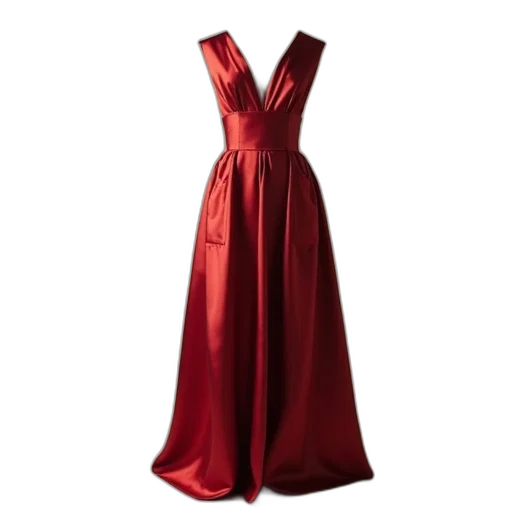 dress, 3d render, red, line transparent PNG cut-out