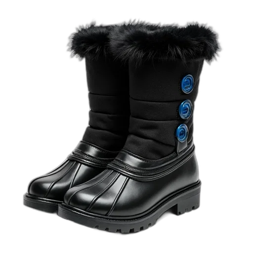 shoes, pair, black, winter transparent PNG cut-out