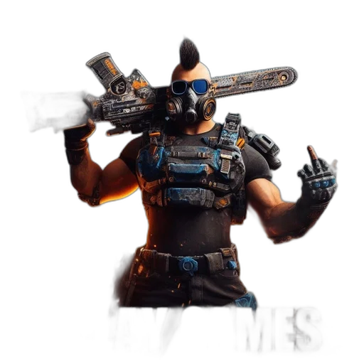 weapon, mask, staff, robot transparent PNG cut-out