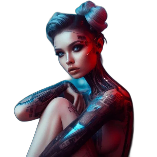 robot, jewelry, dress, face transparent PNG cut-out