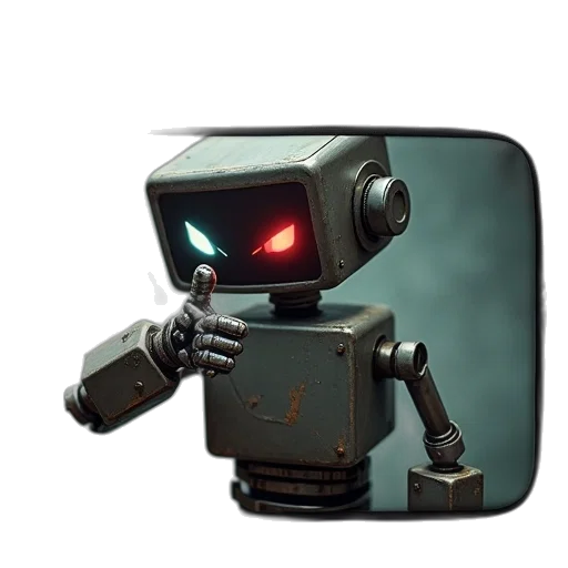 robot, 3d render, concept art, cyberpunk transparent PNG cut-out