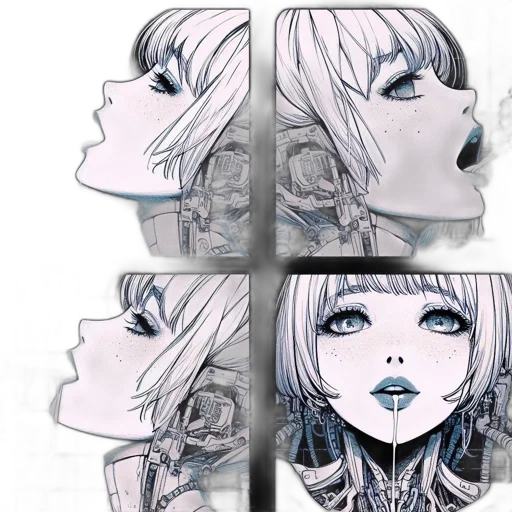 face, mask, anime, comic book art transparent PNG cut-out