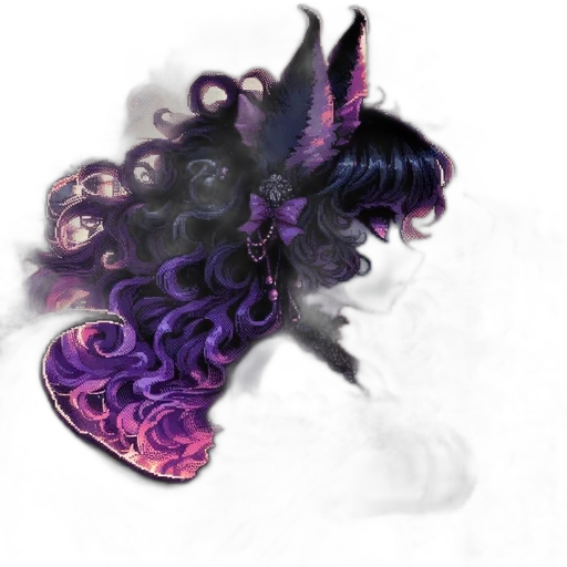 dragon, creature, hair, staff transparent PNG cut-out