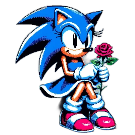 flower, animal, pixel art, vaporwave transparent PNG cut-out