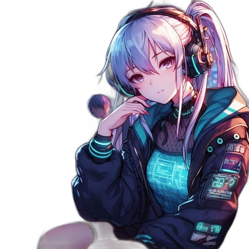 jacket, robot, weapon, staff transparent PNG cut-out