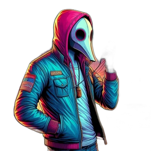 jacket, mask, robot, face transparent PNG cut-out