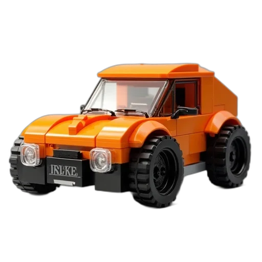 car, 3d render, concept art, orange transparent PNG cut-out