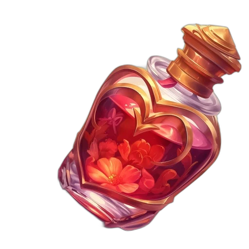 bottle, crown, flower, jewelry transparent PNG cut-out
