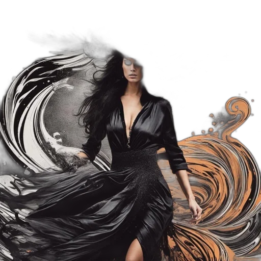 dress, hair, fantasy art, photorealistic transparent PNG cut-out