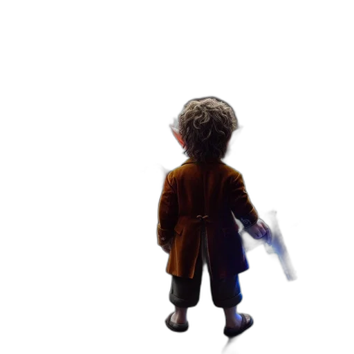 jacket, staff, creature, robot transparent PNG cut-out
