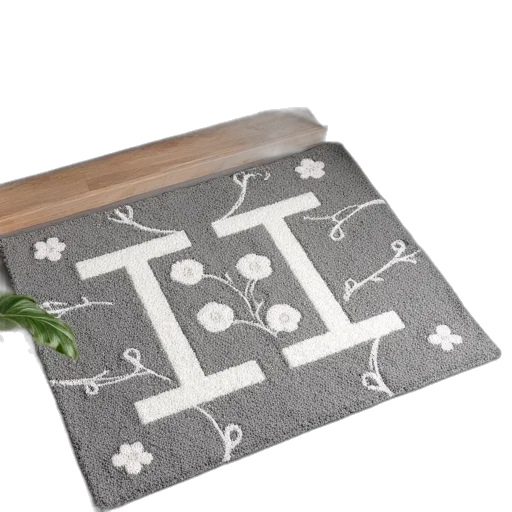 gray, white, floral, print transparent PNG cut-out