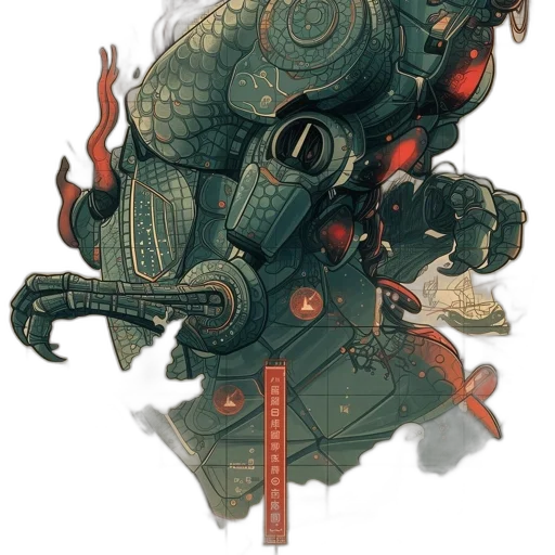 robot, weapon, dragon, concept art transparent PNG cut-out