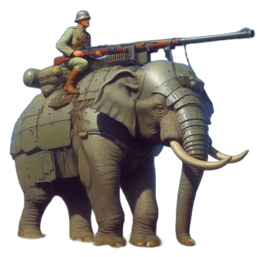 weapon, animal, concept art, 3d render transparent PNG cut-out