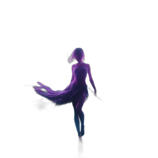 dress, hair, creature, staff transparent PNG cut-out
